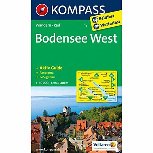 KOMPASS-Karten GmbH KOMPASS Wanderkarte Bodensee West: Wanderkarte mit Aktiv Guide, Radwegen und Panorama. GPS-genau. 1:50000