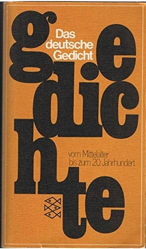 Hederer, Edgar Das deutsche Gedicht: Vom Mittelalter bis zum 20. Jahrhundert (Fischer Taschenbücher)
