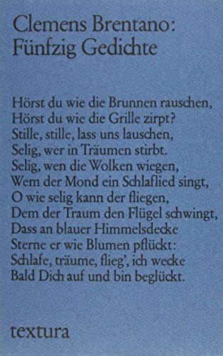Brentano, Clemens Fünfzig Gedichte: Ausw. u. einf. Nachw. v. Claudia Mertz-Rychner