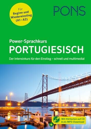 PONS Power-Sprachkurs Portugiesisch: Portugiesisch lernen für Anfänger mit Buch, Download und Online-Tests
