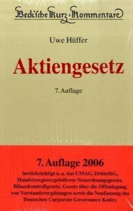 Hüffer, Uwe Aktiengesetz (Beck'sche Kurz-Kommentare, Band 53)