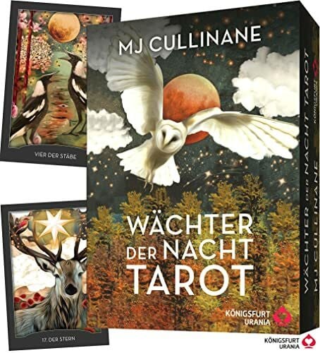 Cullinane, MJ Wächter der Nacht Tarot: 78 Tarotkarten (Krafttiere Tarot, Fledermaus, Elster, Biene... Tiertarot Deutsch, Neuerscheinung 2023)