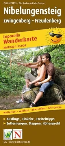 Publicpress Publicpress Leporello Wanderkarte Nibelungensteig, Zwingenberg, Freudenberg, Leporello Wanderkarte 1:25.000 1:25.000: Mit Ausflugszielen, Einkehr- & ... GPS-genau. (Leporello Wanderkarte: LEP-WK)