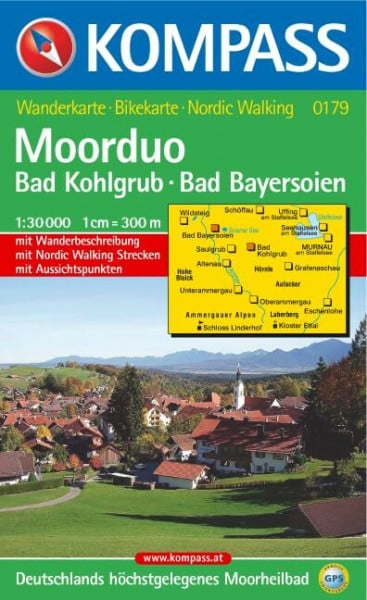 KOMPASS 0179 Bad Kohlgrub, Bad Bayersoien (Moorduo): 1:30.000/1:10.000. GPS-genau. Wandern/Rad