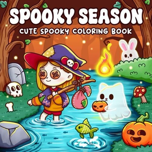 Meow, Boo Spooky Season: Coloring Book for Adults Featuring Cozy Creepy Characters in Funny Moments and Comfy Activities for Relaxation