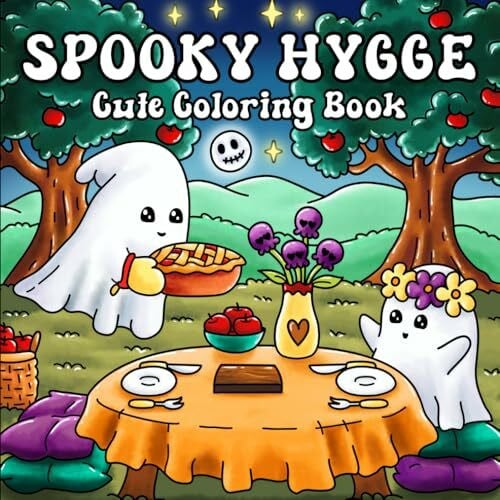 Veronica, Jeanett Spooky Hygge: Cute Halloween Coloring Book with Easy, Cozy Designs Featuring Adorable Characters for Adults and Teens