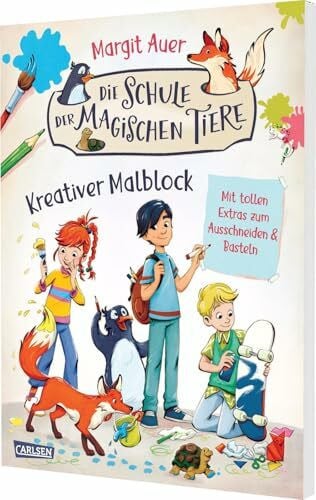 Hahn, Christiane Die Schule der magischen Tiere Beschäftigung: Kreativer Malblock: Mit tollen Extras zum Ausschneiden & Basteln | Für Fans ab 6 Jahren mit Origami, Mandalas, Ausmalbildern uvm.