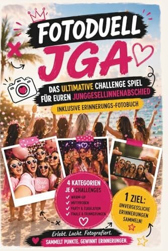 RBM Publishing Fotoduell JGA: Das ultimative Challenge Spiel für euren Junggesellinnenabschied! inkl. Erinnerungs-Fotobuch I Sammelt Punkte & unvergessliche Erinnerungen I Das lustige Bachelorette Party Buch