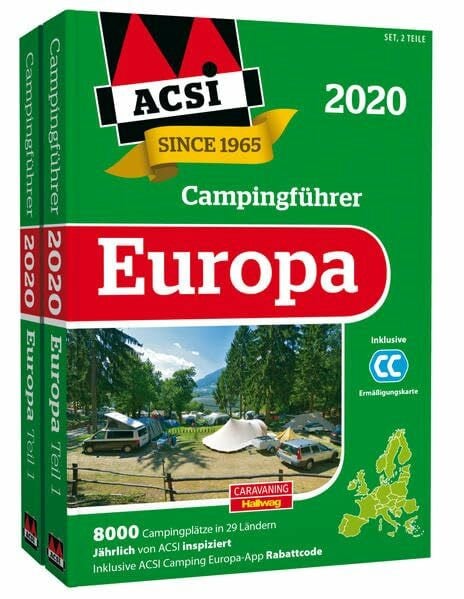 Wagner, Ingo ACSI Internationaler Campingführer Europa 2020: in 2 Bänden inkl. Ermässigungskarte und ACSI Camping Europa-App Rabattcode. (Hallwag Promobil)