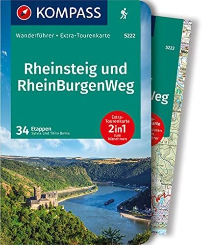 Behla, Silvia und Thilo KOMPASS Wanderführer Rheinsteig RheinBurgenWeg, 60 Touren: mit Extra-Tourenkarte Maßstab 1:50.000, GPX-Daten zum Download