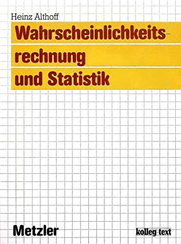 Althoff, Heinz Wahrscheinlichkeitsrechnung und Statistik