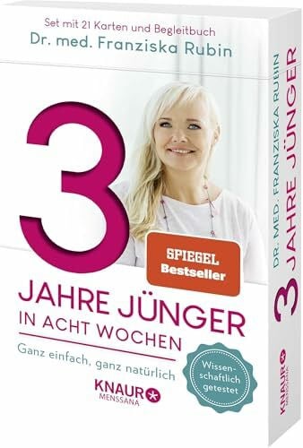 Rubin, Dr. med. Franziska 3 Jahre jünger in acht Wochen: Ganz einfach, ganz natürlich | Die Verjüngungs-Box mit 21 Karten und Anleitungsbuch - ganzheitlich und natürlich