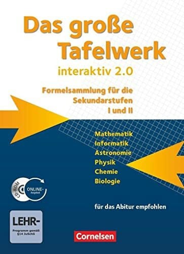 Winter, Rolf Das grosse Tafelwerk interaktiv 2.0 Mathematik, Informatik, Astronomie, Physik, Chemie, Biologie. Schuelerbuch mit CD-ROM. Westliche Bundeslaender: ... Ausgabe (außer Niedersachsen und Bayern))