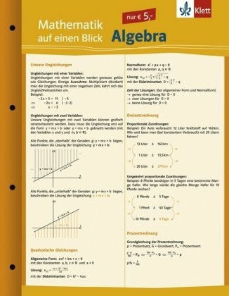 Mathematik auf einen Blick, Algebra, Neubearbeitung