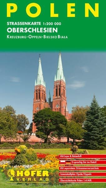 Höfer, Lars Höfer Straßenkarten, Polen, Oberschlesien: Kreuzburg, Oppeln, Bielsko Biala. Mit separatem Ortsnamenverzeichnis, Innenstadtplan von Oppeln/Opole, ... Polen sowie Lupe und Reiseduft. Dtsch.-Poln.