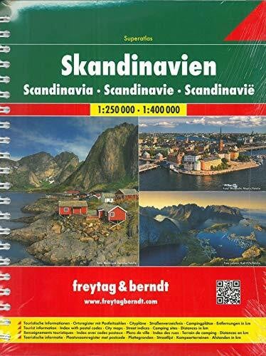 Freytag-Berndt und Artaria KG Skandinavien Superatlas, Autoatlas 1:250.000 - 1:400.000, Spiralbindung: Norwegen, Schweden, Dänemark, Finnland (freytag & berndt Autoatlas)