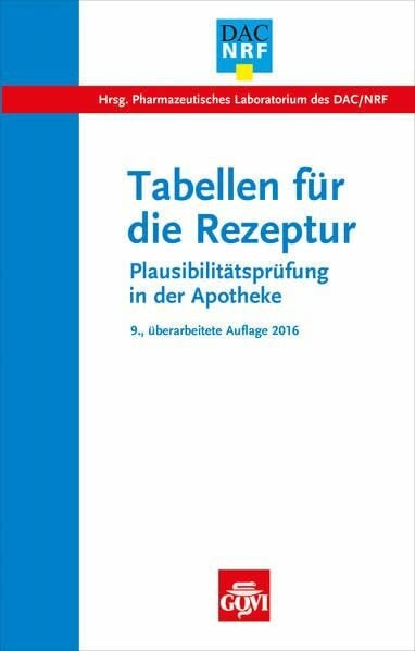 Redaktion des DAC/NRF Tabellen für die Rezeptur: Plausibilitätsprüfung in der Apotheke (Govi)