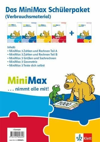 Klett MiniMax 3: Paket für Lernende (5 Hefte: Zahlen und Rechnen A, Zahlen und Rechnen B, Größen und Sachrechnen, Geometrie, Teste-dich-selbst) - Verbrauchsmaterial Klasse 3 (MiniMax. Ausgabe ab 2019)