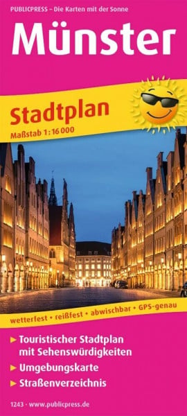 Freytag-Berndt Publicpress Stadtplan Münster 1:16.000: Touristischer Stadtplan mit Sehenswürdigkeiten und Straßenverzeichnis. 1:16000 (Stadtplan: SP)