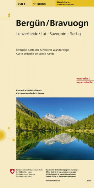 Bundesamt für Landestopografie swisstopo 258T Bergün / Bravuogn Wanderkarte: Lenzerheid/Lai - Savognin - Sertig (Wanderkarten 1:50 000)
