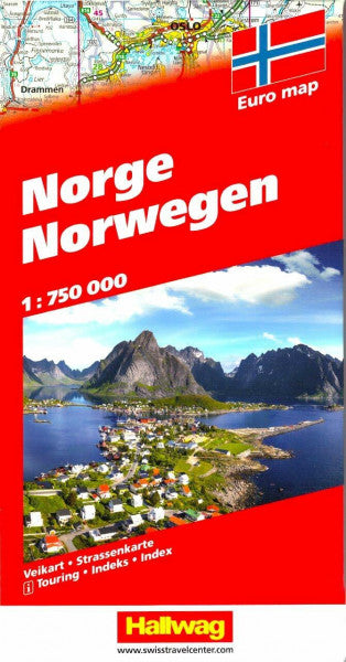 Hallwag Kümmerly+Frey AG Norwegen Strassenkarte: Mit Distoguide, BeeTagg, Massstab 1:800000 /1:900000: Süd; Nord. Mit @-Distoguide via QR Code u. Index (Hallwag Strassenkarten)