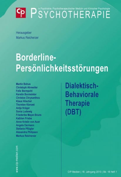 Reicherzer, Markus Borderline-Persönlichkeitsstörungen: Psychotherapie 2013, 18 (1)