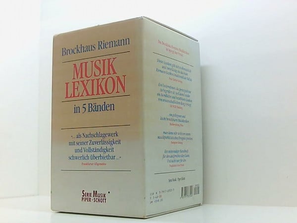 Dahlhaus, Carl Brockhaus Riemann Musiklexikon: In vier Bänden und einem Ergänzungsband