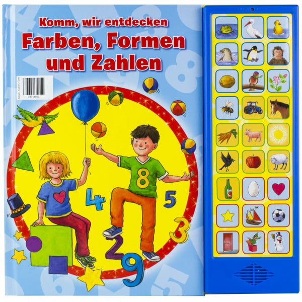 Phoenix International Publications (pikids) 27-Button-Soundbuch - Komm, wir entdecken Farben, Formen und Zahlen - Hardcover-Buch - spielerisch lernen ab 3 Jahren