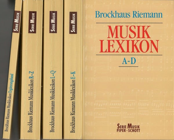 Dahlhaus, Carl / Eggebrecht, Hans Heinrich (Hrsg): Brockhaus-Riemann-Musiklexikon : in 4 Bänden und einem Ergänzungsband. Serie Musik Piper, Schott.