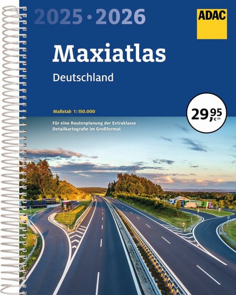 ADAC Maxiatlas 2025/2026 Deutschland 1:150.000: Straßenatlas und Autoatlas mit Spiralbindung (ADAC Atlas)