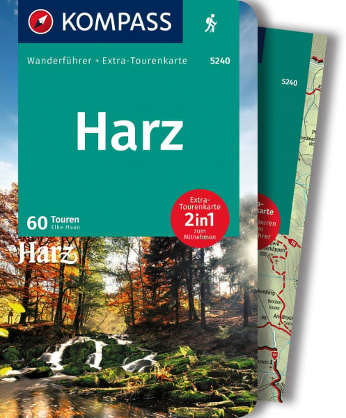 Haan, Elke KOMPASS Wanderführer Harz, 60 Touren: mit Extra-Tourenkarte Maßstab 1:50.000, GPX-Daten zum Download