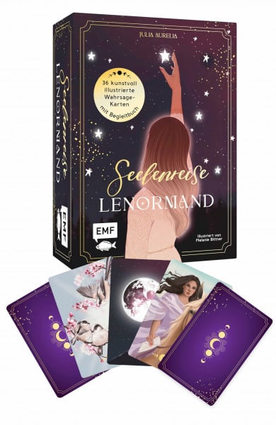 Aurelia, Julia Lenormand-Kartenset: Seelenreise Lenormand: 36 kunstvoll illustrierte Wahrsage-Karten mit Begleitbuch | Edle Box mit Magnetverschluss und Goldfolie
