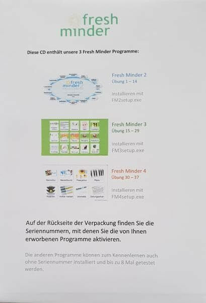 Schadt, Christof Fresh Minder 2 Übung 1 - 14 auf CD: Gedächtnis- und Konzentrationstrainings-Software für beliebig viele Anwender