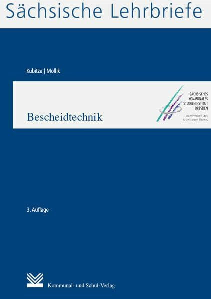 Mollik, Rainer Bescheidtechnik (SL 16): Sächsische Lehrbriefe
