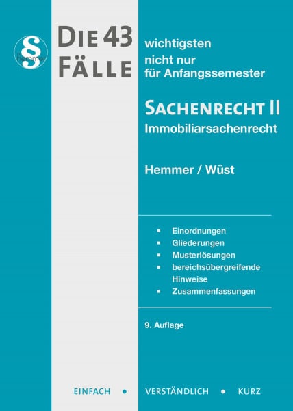 Hemmer, Karl-Edmund 43 Fälle - Sachenrecht II (Skript Zivilrecht)