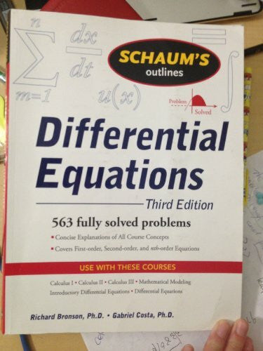 Costa, Gabriel B., Ph.D. Schaum's Outline of Differential Equations