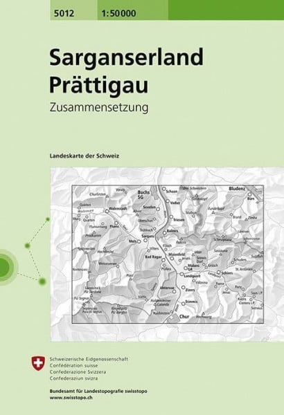 Bundesamt fÃ¼r Landestopografie swisstopo 5012 Sarganserland - PrÃ¤ttigau: Zusammensetzung (Landeskarte 1:50 000 Zusammensetzungen)