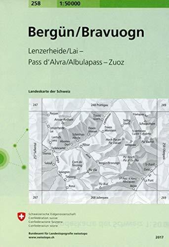 Bundesamt fÃ¼r Landestopografie swisstopo 258 BergÃ¼n/Bravuogn: Lenzerheide/Lai-Pass d'Alvra/Albulapass-Zuoz (Landeskarte 1:50 000, Band 258)