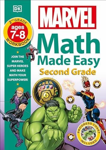 DK Marvel Math Made Easy, Second Grade: Join the Marvel Super Heroes and Make Math Your Superpower!