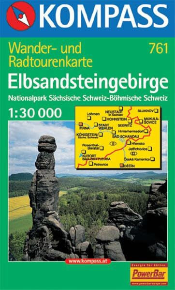 KOMPASS 761 Kompass Karten, Elbsandsteingebirge: Wander- und Radtourenkarte 1:30000 (KOMPASS Wanderkarte)