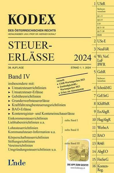 Schilcher, Michael KODEX Steuer-Erlässe 2024, Band IV (Kodex des Österreichischen Rechts)