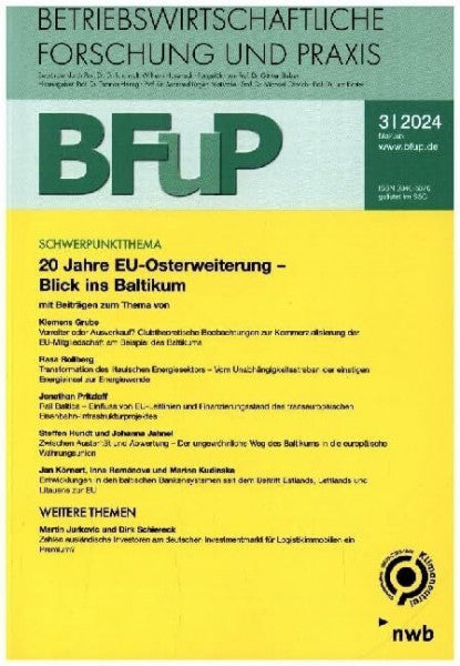 20 Jahre EU-Osterweiterung â Blick ins Baltikum: BFuP 3/2024