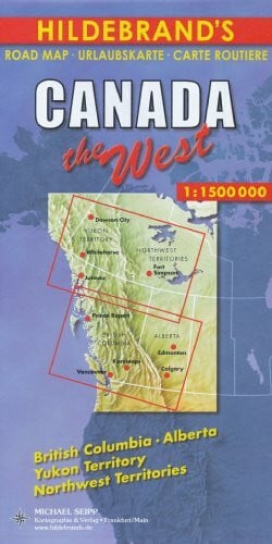 Karto Hildebrand's Urlaubskarten; Hildebrand's Travel Maps, Canada, West (USA & Canada)