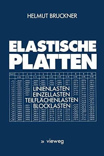 Bruckner, Helmut Elastische Platten: Linienlasten Einzellasten TeilflÃ¤chenlasten Blocklasten