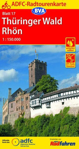 BVA Bielefelder Verlag GmbH & Co. KG ADFC-Radtourenkarte 17 Thüringer Wald Rhön 1:150.000, reiß- und wetterfest, GPS-Tracks Download (ADFC-Radtourenkarte 1:150.000)