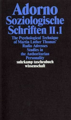 Adorno, Theodor W. Gesammelte Schriften in 20 BÃ¤nden: Band 9: Soziologische Schriften II. 2 BÃ¤nde (suhrkamp taschenbuch wissenschaft)