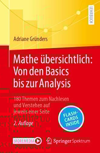 Gründers, Adriane Mathe übersichtlich: Von den Basics bis zur Analysis: 180 Themen zum Nachlesen und Verstehen auf jeweils einer Seite