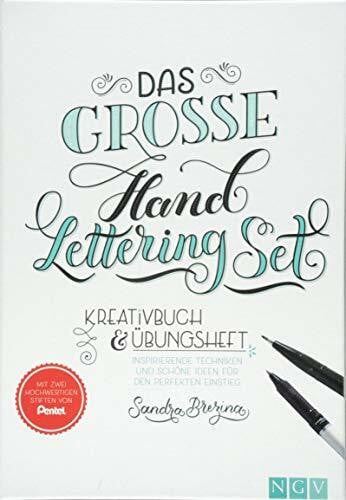 Brezina, Sandra Das große Handlettering-Set: Kreativbuch & Übungsheft + 2 Pentel-Stifte