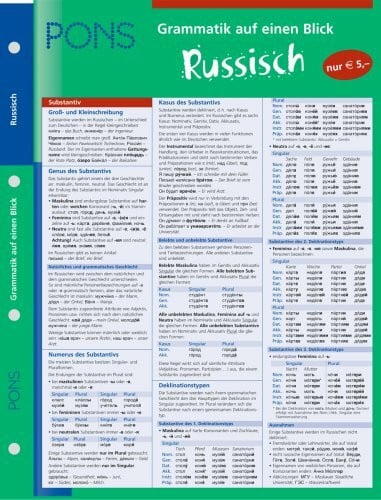PONS Grammatik auf einen Blick Russisch: kompakte Übersicht, Grammatikregeln nachschlagen (PONS Auf einen Blick)