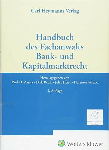 Strube, Hartmut Handbuch des Fachanwalts Bank- und Kapitalmarktrecht